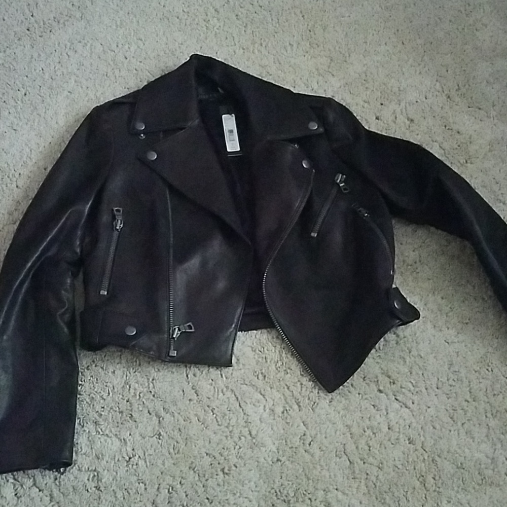alice+Olivia 100% real leather biker jacket